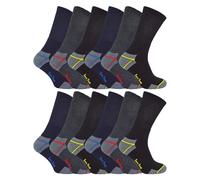 (46-50, Sortiert) Sock Snob - 12 Paar strapazierfähige gepolsterte Herren-Arbeitssocken