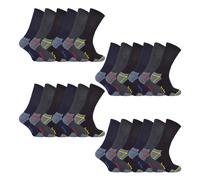 (46-50, Sortiert) Sock Snob - 24 Paar Herren-Multipack-Ultimate-Arbeitssocken aus Baumwolle