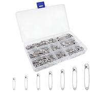 460 Stück 7 Größen Sicherheitsnadeln Rostbeständige Sicherheitsnadeln Verschiedene große und kleine Sicherheitsnadeln zum Basteln von Kleidung Nähen Quilten Pinning-Silber