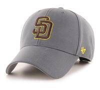 47 Brand MLB Anthrazitgraue Teamfarbe Primärlogo MVP Verstellbare Struktur Baseballkappe Einheitsgröße für Erwachsene - San Diego Padres Anthrazi