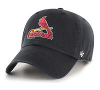 47 Brand MLB Baseballkappe in schwarzer Teamfarbe, primares Logo, Clean Up, verstellbar, Einheitsgrosse fur Erwachsene St. Louis Cardinals, Schw