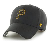 47 Brand MLB Baseballkappe in schwarzer Teamfarbe, Primarlogo, MVP, verstellbare Struktur, Einheitsgrosse fur Erwachsene Pittsburgh Pirates, Sch