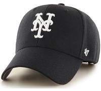 47 Brand MLB Black White Primary Logo MVP Adjustable Structure Baseball Cap Hat, Adult One Size Fits All
