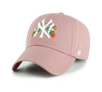 47 Brand MLB Clean Up Icon Strawberry Strapback Cap New York Yankees Mauve