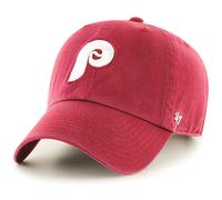 47 Brand MLB Cooperstown Primary Logo Clean Up Verstellbare Baseballkappe, Einheitsgr e f r Erwachsene Philadelphia Phillies, Burgunderrot