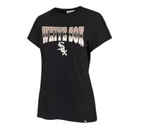 47 Brand MLB Damen-T-Shirt, Team-Farbe, Unterton, Franklin, gewölbtes Wortmark, Primär-Logo, kurzärmelig, Baseball-T-Shirt, Chicago White Sox, Klein