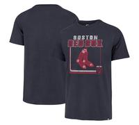 47 Brand MLB Herren-Baseball-T-Shirt Borderline Franklin Cooperstown Team-Farbe, Wordmark Primary Logo, kurzärmelig, Boston Red Sox, Mittel