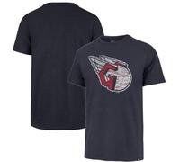 47 Brand MLB Herren-Baseball-T-Shirt, Team-Farbe, Used-Look, Primär-Logo, kurzärmelig, Cleveland Guardians Navy, L