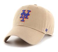 47 Brand MLB Khaki Primary Logo Clean Up Baseballm tze mit verstellbarem Riemen, Einheitsgr e f r Erwachsene New York Mets Khaki