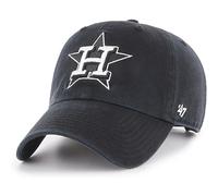 47 Brand MLB Schwarz-Wei Primary Logo Clean Up Verstellbare Baseballkappe, Einheitsgr e f r Erwachsene Houston Astros Schwarz-Wei