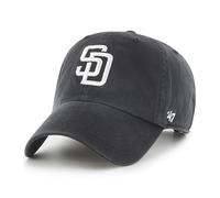 47 Brand MLB Schwarz-Wei Primary Logo Clean Up Verstellbare Baseballkappe, Einheitsgr e f r Erwachsene San Diego Padres Schwarz-Wei