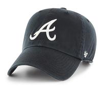 47 Brand MLB Schwarz-Wei Primary Logo Clean Up Verstellbare Baseballkappe, Einheitsgr e f r Erwachsene Atlanta Braves Schwarz-Wei