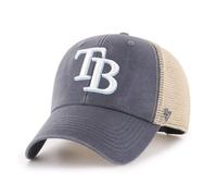 47 Brand MLB Team Color Flagship Mesh Trucker Primary Logo MVP Verstellbare Struktur Baseballkappe, Einheitsgröße für Erwachsene - Tampa Bay Rays