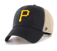 47 Brand MLB Team Color Flagship Mesh Trucker Primary Logo MVP Verstellbare Struktur Baseballkappe, Einheitsgröße für Erwachsene - Pittsburgh Pir