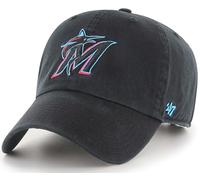 47 Brand MLB Team-Farbe Heim-Hauptlogo Clean Up Verstellbare Baseball-Kappe, Erwachsene Einheitsgröße, Miami Marlins, Einheitsgre
