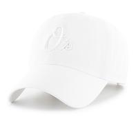 47 Brand MLB White White Primary Logo Clean Up Verstellbare Baseballkappe, Einheitsgr e f r Erwachsene Baltimore Orioles Wei