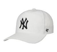'47 Brand MLB Yankees Thick Cord Cap Basecap Baseballcap Curved Brim Cordcap Damen/Herren - Snapback, mit Schirm Frühling-Sommer Herbst-Winter Frühjahr Sommer Herbst Winter - One Size weiß