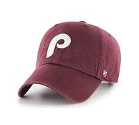 '47 Brand Philadelphia Phillies Clean Up Hat Cap Dark Maroon/White