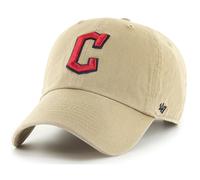 47 Marke MLB Khaki Primr Logo Reinigen Sie ein verstellbares Gurt Baseball Dad Hut Cap Erwachsener Einer Gre passt zu allen - Cleveland Guardi