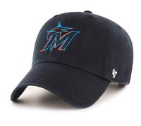 47 MLB Alternate Clean Up verstellbare M tze f r Erwachsene, Miami Marlins, Schwarz