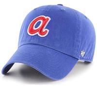 47 MLB Cooperstown Clean Up verstellbare Mütze, Erwachsene, Einheitsgröße, Atlanta Braves - Blau, Einheitsgre