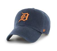 '47 MLB Detroit Tigers Clean Up Unisex-Baseballkappe, Verstellbar, Hochwertiges Design, Orange Logo, Vintage Navy