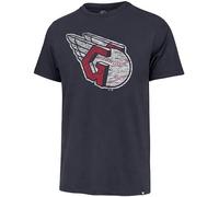 47 MLB Herren-Baseball-T-Shirt, Team-Farbe, Used-Look, Primär-Logo, Wordmark, kurzärmelig, Cleveland Guardians, Mittel