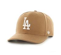 '47 MLB Los Angeles Dodgers Cold Zone MVP DP Unisex-Baseballkappe, Verstellbar, Hochwertiges Design, White Logo, Camel