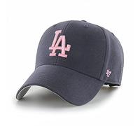 '47 MLB Los Angeles Dodgers MVP Unisex-Baseballkappe, Verstellbar, Hochwertiges Design und Verarbeitung, Pink Logo, Navy Blue