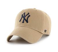'47 MLB New York Yankees Clean Up Unisex-Baseballkappe, Verstellbar, Hochwertiges Design und Verarbeitung, Black Logo, Khaki