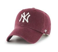 '47 MLB New York Yankees Clean Up Unisex-Baseballkappe, Verstellbar, Hochwertiges Design, White Logo, Dark Maroon