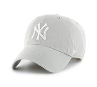'47 MLB New York Yankees Clean Up Unisex-Baseballkappe, Verstellbar, Hochwertiges Design, White Logo, Light Grey