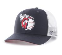 47 MLB Team Color Primary Logo Mesh Trucker Snapback Verstellbare M tze Cap Einheitsgr e f r Erwachsene Cleveland Guardians Navy