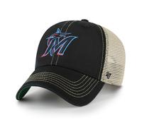 '47 MLB Trawler Mesh Clean Up verstellbare M tze, Einheitsgr e f r Erwachsene (Miami Marlins, Schwarz)