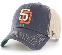 47 MLB Trawler Primary Logo Cooperstown Mesh Trucker Clean Up Adjustable Hat Adult One Size Fits All, San Diego Padres, Einheitsgre