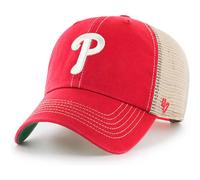 47 MLB Trawler Primary Logo Team Color Mesh Trucker Clean Up Verstellbare M tze f r Erwachsene, Einheitsgr e Philadelphia Phillies Rot