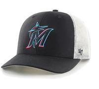 47 MLB Trucker Snapback verstellbare Mütze für Erwachsene, Einheitsgröße, Miami Marlins - Schwarz, Einheitsgre