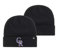 '47 MLB Unisex-Erwachsene Primary Logo Cuffed Knit Primary Logo Team Color Beanie-Mutze fur kaltes Wetter, Einheitsgr sse (Colorado Rockies Black)