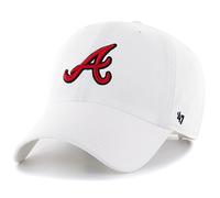 47 MLB Wei Teamfarbe Prim rlogo Clean Up Verstellbarer Riemen Hutkappe Erwachsene Einheitsgr e - Atlanta Braves Wei