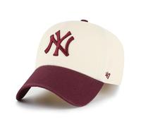 47 New York Yankees MLB Two Tone Clean Up Cap Beige Weinrot - One-Size