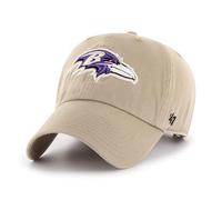 '47 NFL Baltimore Ravens Clean Up Unisex-Baseballkappe, Verstellbarer Riemenverschluss, Einheitsgröße, Team Logo, Farbe Khaki