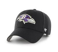 '47 NFL Baltimore Ravens MVP Unisex-Baseballkappe, Verstellbarer Klettverschluss, Einheitsgröße, Team Logo, Farbe Schwarz