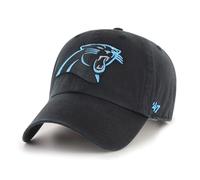 '47 NFL Carolina Panthers Clean Up Unisex-Baseballkappe, Verstellbarer Riemenverschluss, Einheitsgröße, Team Logo, Farbe Schwarz