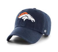 '47 NFL Denver Broncos Clean Up Unisex-Baseballkappe, Verstellbarer Riemenverschluss, Einheitsgröße, Team Logo, Farbe Navy Blau