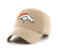 '47 NFL Denver Broncos Clean Up Unisex-Baseballkappe, Verstellbarer Riemenverschluss, Einheitsgröße, Team Logo, Farbe Khaki