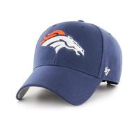 '47 NFL Denver Broncos MVP Unisex-Baseballkappe, Verstellbarer Klettverschluss, Einheitsgröße, Team Logo, Farbe Helles Marineblau