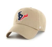 '47 NFL Houston Texans Clean Up Unisex-Baseballkappe, Verstellbarer Riemenverschluss, Einheitsgröße, Team Logo, Farbe Khaki