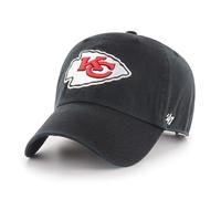 '47 NFL Kansas City Chiefs Clean Up Unisex-Baseballkappe, Verstellbarer Riemenverschluss, Einheitsgröße, Team Logo, Farbe Schwarz