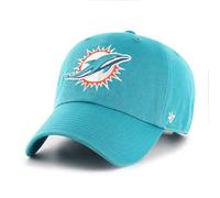 '47 NFL Miami Dolphins Clean Up Unisex-Baseballkappe, Verstellbarer Riemenverschluss, Einheitsgröße, Team Logo, Farbe Neptune Turkis