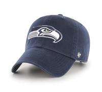 47 NFL Seattle Seahawks Clean Up Unisex-Baseballkappe, Verstellbarer Riemenverschluss, Einheitsgröße, Team Logo, Farbe Navy Blau